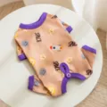 Cute space print pet dog jumpsuit four-legged warm cozy clothes for small dogs puppies apparel - XS / Lomi Brown
