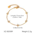 Bracelet de chaîne en acier inoxydable doré avec zircon et mesures de longueur - Style de Bracelet (XZ-B20389)