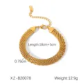 Gold Stainless Steel Cuban Link Chain Bracelet 18cm Adjustable Titanium Steel Jewelry - Gold