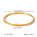 Minimalist stainless steel open adjustable gold bracelet, fadeless titanium steel bangle. - XZ-B20280 Gold