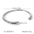Minimalist stainless steel open cuff bracelet for women, sleek adjustable silver tone. - XZ-B20029-S Silver