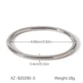 Minimalist stainless steel open bangle bracelet, adjustable size, elegant titanium steel - XZ-B20280-S Silver
