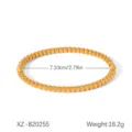 Minimalist chic gold 18.2g stainless steel beaded adjustable bangle bracelet for women - XZ-B20255 Gold