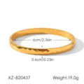 Minimalist Gold Stainless Steel Bangle Open Adjustable Geometric Faceted Bracelet - XZ-B20437 Gold