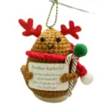 Christmas crochet potato doll ornament with reindeer antlers, cute knitted plush gift for holiday. - Christmas 7
