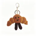 Handmade crochet croissant keychain cute plush bag charm knitted kawaii key ring pendant gift - Croissant Pendant