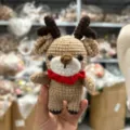 Handcrafted crochet reindeer plush toy cute knitted deer stuffed doll animal ornament decoration - Christmas Deer