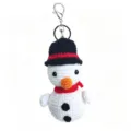 Handmade crochet snowman plush doll keychain cute bag charm soft knitted pendant gift - Little Snowman Keychain