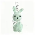 Handmade crochet rabbit keychain, cute light green plush doll bag pendant for students. - Mint Green Bunny Keychain