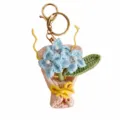 Handgemachte Häkelblumen Blumenstrauß Schlüsselanhänger, süße Strickwolle Tasche Anhänger Deko. - Vergissmeinnicht-Anhänger