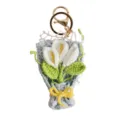 Handgemachte Häkelblumen Bouquet Schlüsselanhänger süße Stricktasche Charme Blumenornament Geschenk - Calla-Lilien-Anhänger