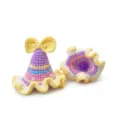 Handgemachte Häkel Mini Zylinder Haarschmuck Variante, bunte Wolle Strick für Baby Foto. - Gelb