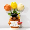 Handmade crochet graduation tulip potted doll desktop ornament creative cute gift - Tulip Potted Plant