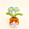 Handmade crochet potted sunflower with cute sign, perfect gift for teachers and mothers. - Seal Daisy Potted Plant