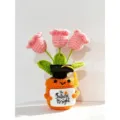 Handgefertigt Häkeln Graduierung Topfpflanze Puppe Schreibtisch Ornament niedliches Geschenk. - Blumen-Doktorhut-Töpfchen