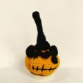 Handcrafted Halloween crochet pumpkin doll desktop car ornament cute wool knitted gift - Style 5 / Yellow