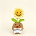 Handgehäkelte Sonnenblume Topfpflanze süßes Cartoon Tier Geschenk für Muttertag Lehrer Tag - Hund-Sonnenblumen im Topf