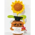 Handmade crochet sunflower graduation doll potted plant cute desktop ornament gift for graduates - Sunflower Graduation Cap Potted Plants 2