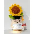 Handmade crochet sunflower graduation doll desktop ornament positive energy cute desk gift - Yellow Sunflower Potted Plants