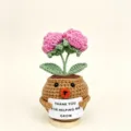 Handcrafted crochet animal potted plant wool woven flower gift for teachers day - Puppy Rose Potted Plant