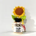 Handmade crochet sunflower graduation doll potted plant desktop ornament gift for students. - Potted Sunflower 2