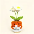 Handmade crochet potted flower gift, cute knitted plant with thank you card for teacher mom. - Seal Tulip Potted Plant