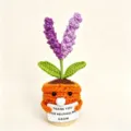 Handmade crochet potted plant with cute flower and custom sign design, perfect festival gift. - Seal Lavender Potted Plant