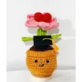 Handmade crochet potted plant graduation flower cute desktop ornament yellow pot decor - Potted Flowers 2