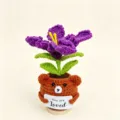 Handmade crochet potted plant cute bear flower pot knitted home decor gift for festival - Dog Lily Potted Plants