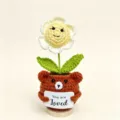 Handmade crochet potted flower cute bear wool knitted plant desk home decoration gift - Dog Small Flower Potted Plants