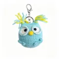 Handmade crochet owl keychain cute knitted bag pendant fluffy plush gadget for students - Blue Chirping Owl Keychain