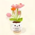 Handgemachte Häkel Topfpflanze Schreibtisch Dekoration positive Energie Blumen Geschenk - Tulpen-Topfpflanze 4