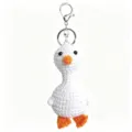 Handmade crochet duck keychain cute plush bag charm knitted animal toy pendant for students - Big White Goose Keychain