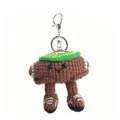 Handmade crochet football keychain cute knitted doll bag pendant funny student gift accessory - Rugby Keychain