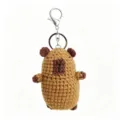 Handmade crochet animal keychain cute plush bag charm keyring cute student gift accessories - Flat Capybara Keychain