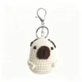 Handmade crochet pug keychain cute knitted bag charm animal pendant for students and gifts - Little Pug Keychain