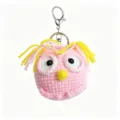 Handmade Crochet Owl Keychain Cute Plush Doll Bag Charm Kawaii Cartoon Pendant - Fluffy Owl Keychain