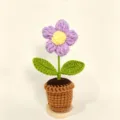 Handmade crochet potted flower purple plant cute knitted desktop ornament variant for home decor - Puff Flower Potted Plant 11