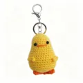 Handmade Crochet Yellow Duck Keychain Cute Plush Bag Pendant Toy Key Ring Accessory - Chubby Yellow Chick Keychain
