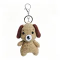 Handmade crochet puppy keychain cute knitted plush bag pendant fluffy charm for students. - Lop-eared Dog Keychain