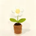 Handmade crochet potted flower desk decoration white plant variant desktop display - Puff Flower Potted Plant 13