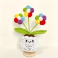 Handmade crochet flower potted plant cute desktop ornament perfect graduation gift for teacher - Multicolor Puff Flower Potted Plant 2