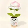 Handmade crochet potted flower doll with positive sign, cute desktop ornament for teachers. - Rose Potted Plant 3
