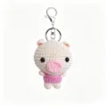 Handcrafted crochet pink pig keychain cute plush bag charm lovely student gift accessory - Pinky Little Pig Keychain