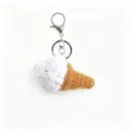 Handmade crochet ice cream keychain cute bag charm knitted doll accessory style variant. - Cream Ice Cream Keychain