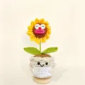 Handmade crochet sunflower potted doll desktop ornament positive energy cute gift for graduation - Abstract Potted Sunflower 3