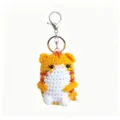 Handmade crochet tiger keychain cute plush toy bag charm for students and kids decoration - Orange Little Tiger Keychain