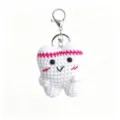 Handmade crochet tooth doll keychain cute knitted bag pendant for students and gifts - Smiley Face Little Tooth Keychain