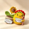 Handmade crochet Christmas doll decoration yarn knitted holiday toy gift box delicate details - Christmas Tucker Gift Box