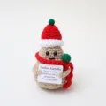 Handcrafted crochet potato doll with Christmas hat and scarf, cute holiday desktop decoration gift. - Christmas Potato P Card